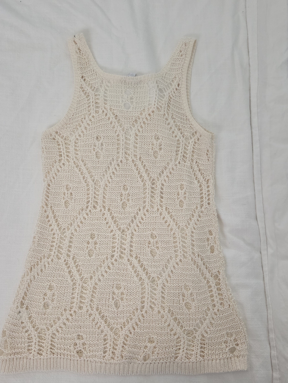 Gap, Womens Cream Crochet Knit Sleeveless Top, Size S - Picture 2 of 7